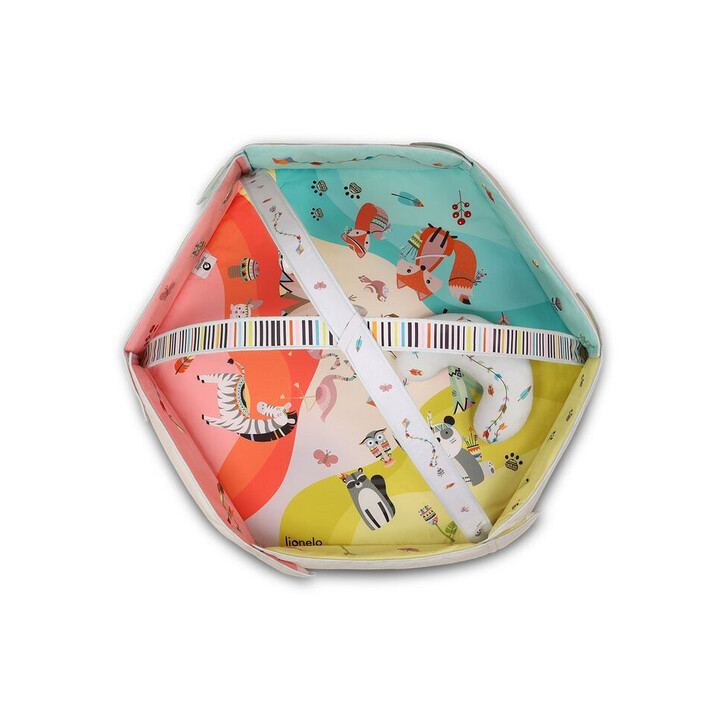Lionelo - Salteluta interactiva Jenny cu jucarii, 130x130 cm, Multicolor