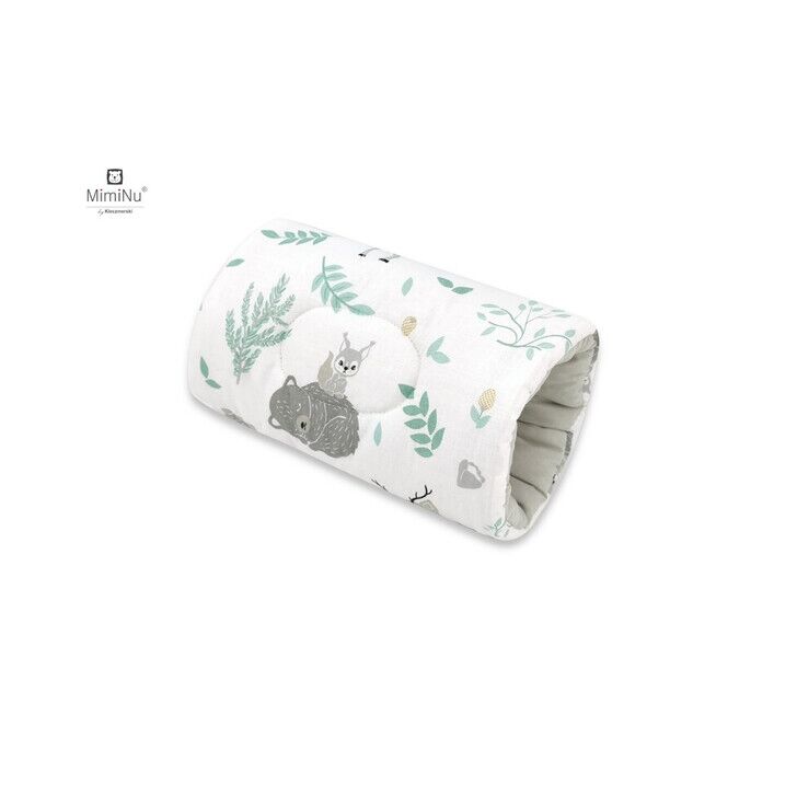 MimiNu - Perna pentru alaptat tip manson, Din bumbac, 25 cm, Forest Friends Mint