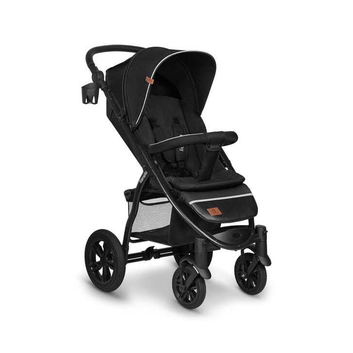 Lionelo - Carucior sport Annet Tour, De la nastere, Cu capotina impermeabila, Cu filtru UPF 50+, Cu maner reglabil, Plasa de tantari, Suport biberon, Saculet pentru picioare, Pana la 22 kg, Negru