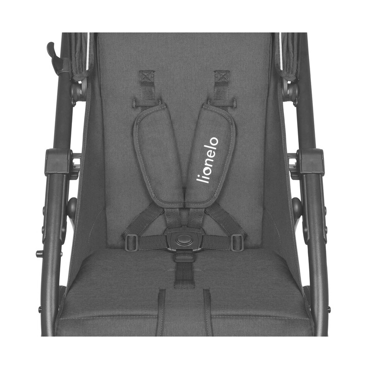 Lionelo - Carucior sport Annet Tour, De la nastere, Cu capotina impermeabila, Cu filtru UPF 50+, Cu maner reglabil, Plasa de tantari, Suport biberon, Saculet pentru picioare, Pana la 22 kg, Negru