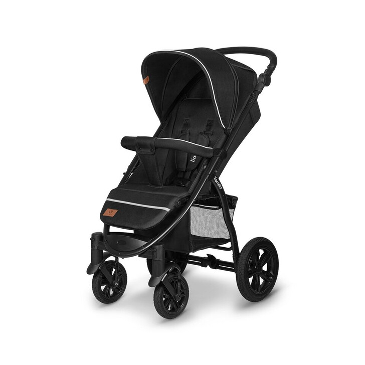 Lionelo - Carucior sport Annet Tour, De la nastere, Cu capotina impermeabila, Cu filtru UPF 50+, Cu maner reglabil, Plasa de tantari, Suport biberon, Saculet pentru picioare, Pana la 22 kg, Negru