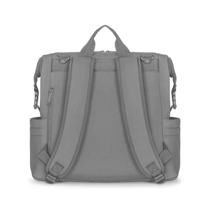 Lionelo - Rucsac impermeabil pentru mamici Cube, Cu 12 compartimente si salteluta de schimbat, Cu prindere universala de carucior, 36 x 36 x 23 cm, Gri