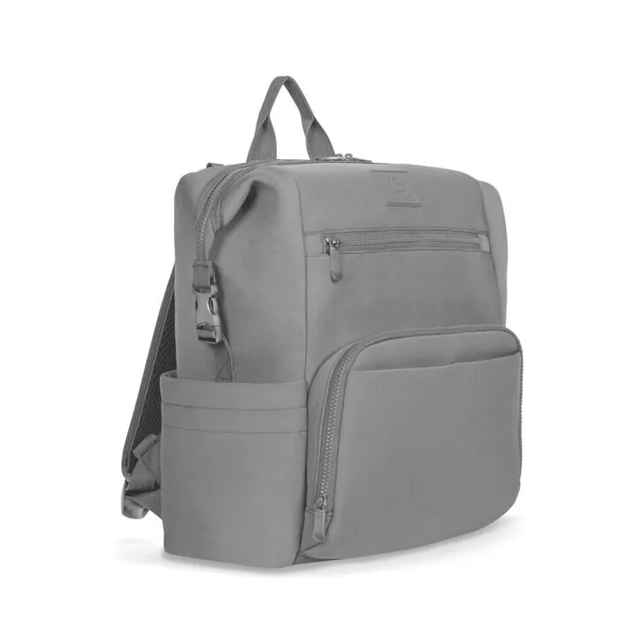 Lionelo - Rucsac impermeabil pentru mamici Cube, Cu 12 compartimente si salteluta de schimbat, Cu prindere universala de carucior, 36 x 36 x 23 cm, Gri