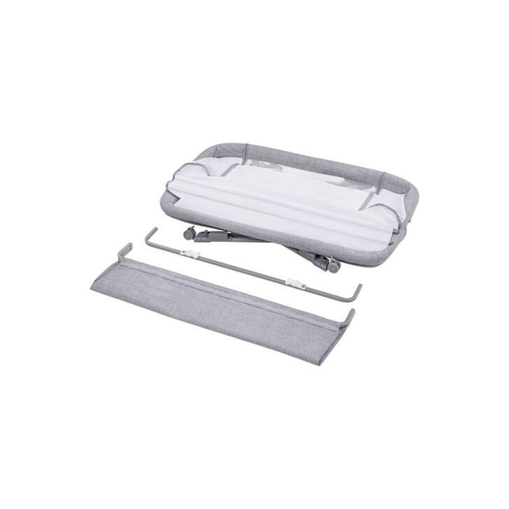 Lionelo - Patut co-sleeper Luna, 2 in 1, Cu laterala culisanta, Cu setare unghiulara, Cu roti, Reglabil in 6 pozitii pe inaltime, Gri deschis