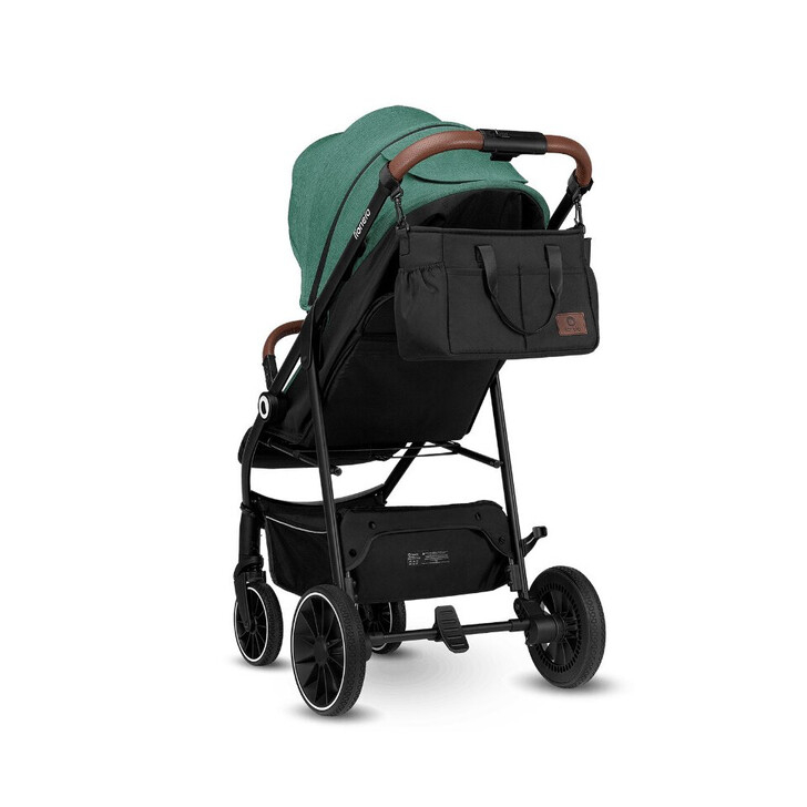 Lionelo - Carucior sport Alexia, 6 luni+, Cu geanta pentru parinti, Amortizoare, Suport pentru biberon/pahar, Plasa de tantari, Saculet de picioare, Cu UPF50+, Cadru din aluminiu, 0- 15 kg, Verde