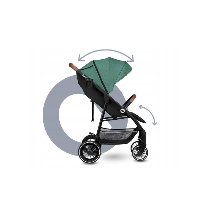 Lionelo - Carucior sport Alexia, 6 luni+, Cu geanta pentru parinti, Amortizoare, Suport pentru biberon/pahar, Plasa de tantari, Saculet de picioare, Cu UPF50+, Cadru din aluminiu, 0- 15 kg, Verde