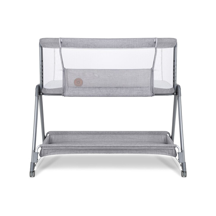 Lionelo - Patut co-sleeper Luna, 2 in 1, Cu laterala culisanta, Cu setare unghiulara, Cu roti, Reglabil in 6 pozitii pe inaltime, Gri deschis