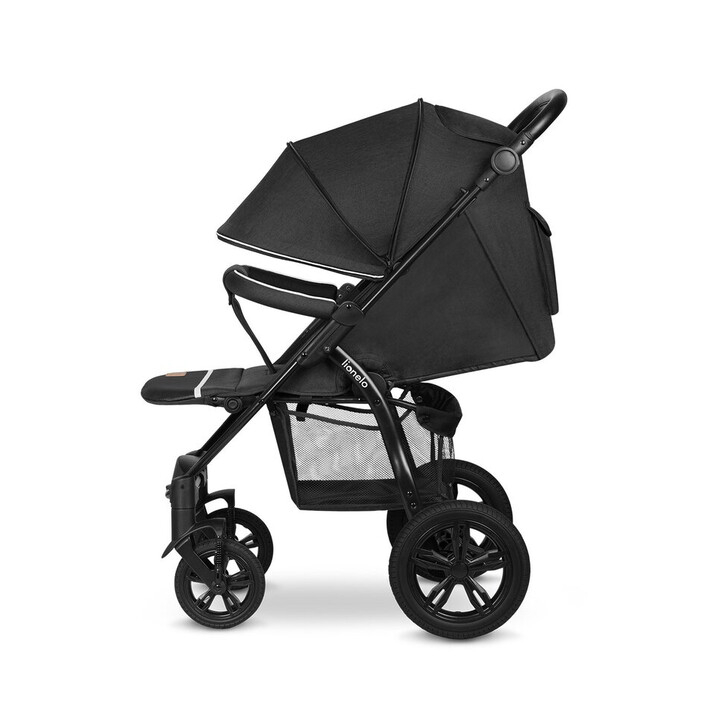 Lionelo - Carucior sport Annet Tour, De la nastere, Cu capotina impermeabila, Cu filtru UPF 50+, Cu maner reglabil, Plasa de tantari, Suport biberon, Saculet pentru picioare, Pana la 22 kg, Negru