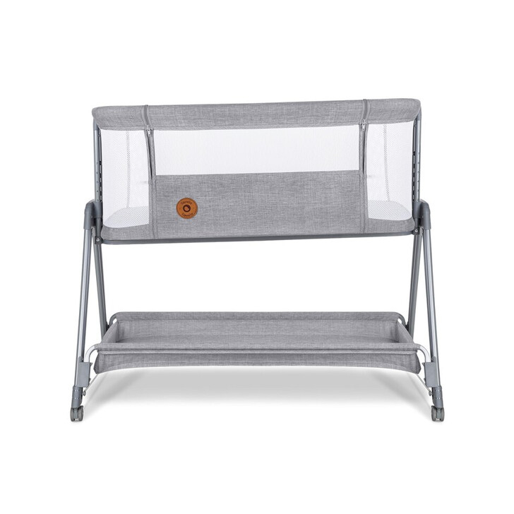 Lionelo - Patut co-sleeper Luna, 2 in 1, Cu laterala culisanta, Cu setare unghiulara, Cu roti, Reglabil in 6 pozitii pe inaltime, Gri deschis