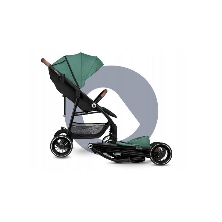 Lionelo - Carucior sport Alexia, 6 luni+, Cu geanta pentru parinti, Amortizoare, Suport pentru biberon/pahar, Plasa de tantari, Saculet de picioare, Cu UPF50+, Cadru din aluminiu, 0- 15 kg, Verde