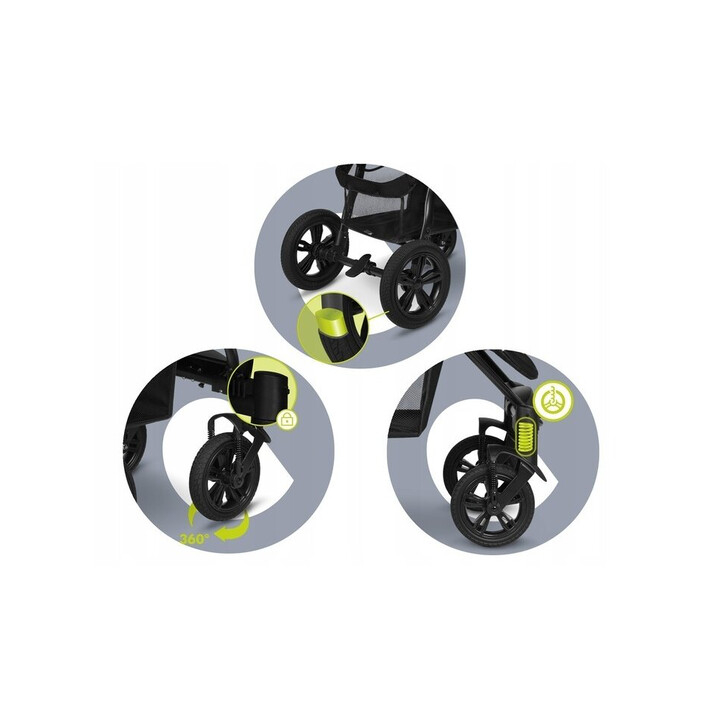 Lionelo - Carucior sport Annet Tour Dreamin, Editie Limitata, De la nastere, Cu capotina impermeabila, Cu filtru UPF 50+, Cu maner reglabil, Plasa de tantari, Suport biberon, Saculet pentru picioare, Pana la 22 kg, Negru