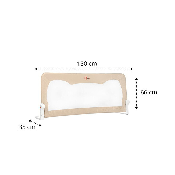 Qmini - Bariera de pat Seth, 150 x 66 cm, Beige