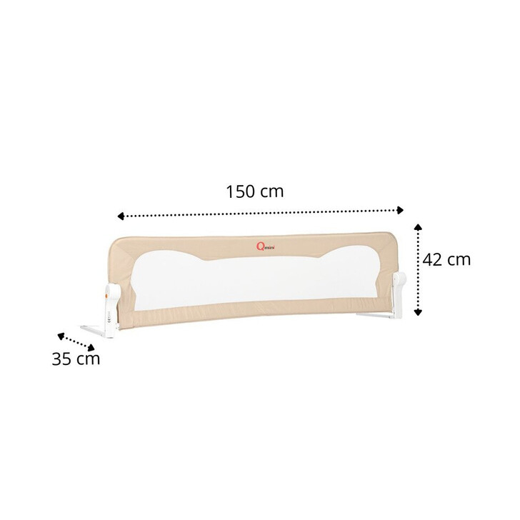 Qmini - Bariera de pat 150 x 42 cm, Rhea, Beige