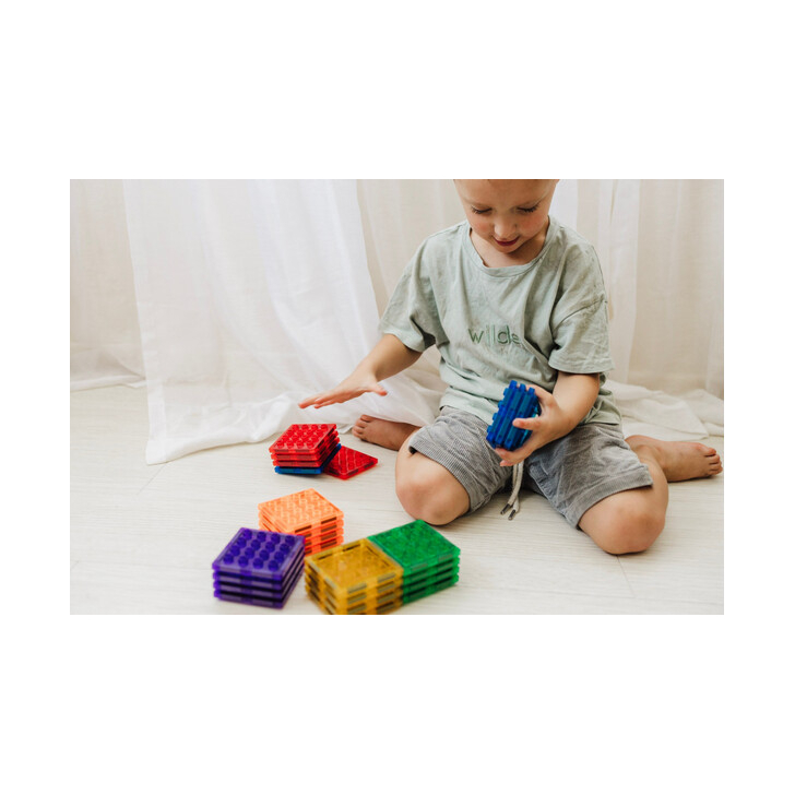 Set magnetic Magbrix Junior 24 piese patrate - compatibil cu caramizi de constructie tip Lego Duplo