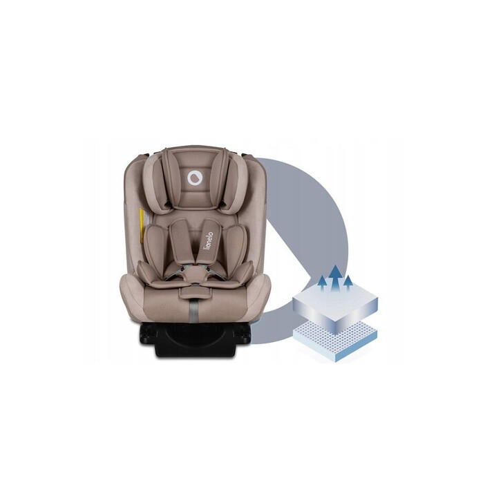 Lionelo - Scaun auto Sander Spatar reglabil, Forward-Facing sau Rear-Facing, Pozitie de somn, 0-36 Kg, Cu Isofix si centura Top Tether, Bej