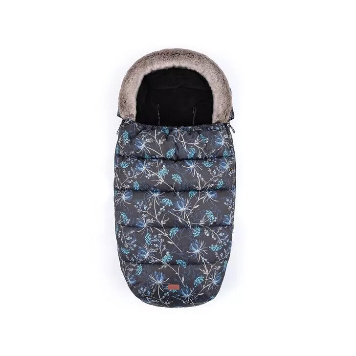 Petite&Mars - Sac de iarna impermeabil Comfy, 4 in 1, Cu blanita si interior din fleece, Universal, Pentru carucior, 100 x 55 cm, Albastru