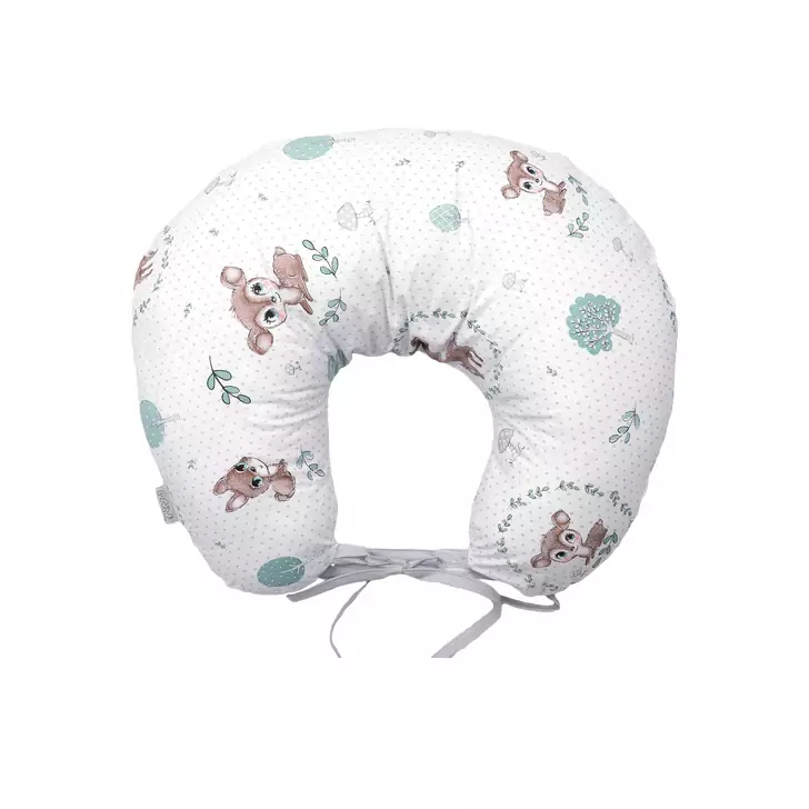 Perna pentru gravide si alaptare, husa detasabila din bumbac 100% si umplutura antialergica BabySoft , Caprioara mica, Amy