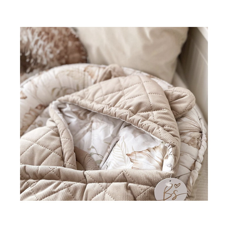 Suport de dormit Babynest Premium Bumbac si Catifea Nature Soft Grey by BabySteps, 70x35 cm