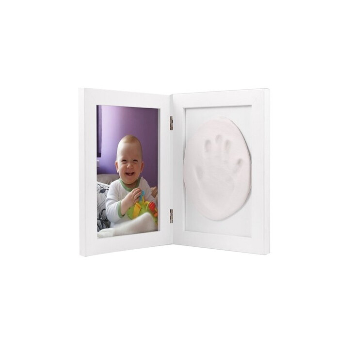 Baby HandPrint - Kit mulaj Memory Frame, Cu rama foto 13x18 cm, Alb