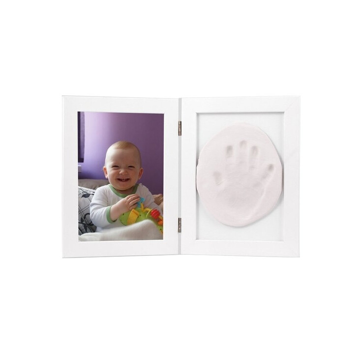 Baby HandPrint - Kit mulaj Memory Frame, Cu rama foto 13x18 cm, Alb