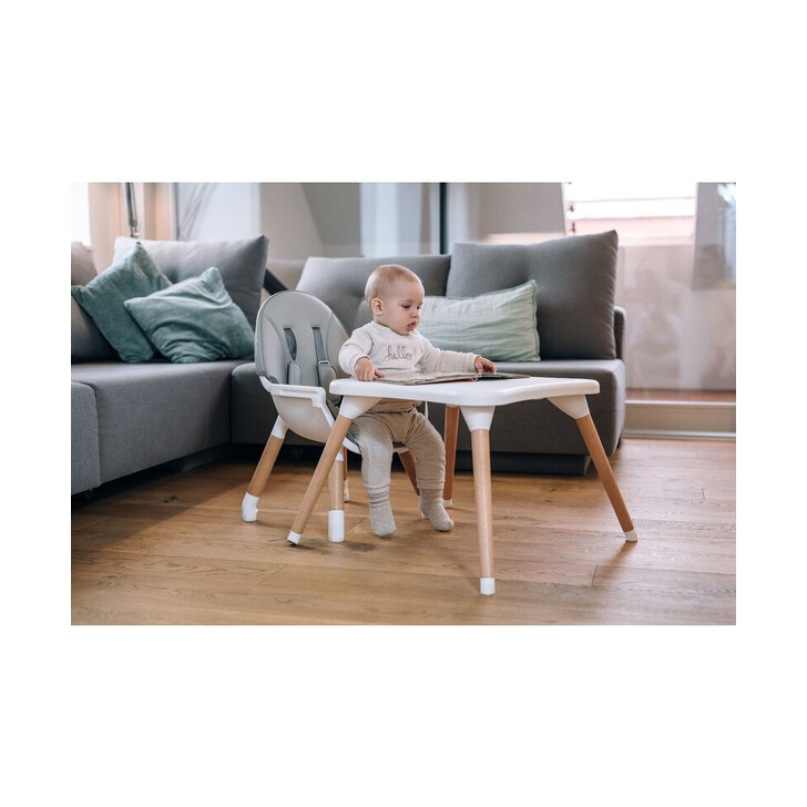 Scaun de masa 3 in 1, Multifunctional, Eos, Cu tavita reglabila si detasabila, FreeON, Grey