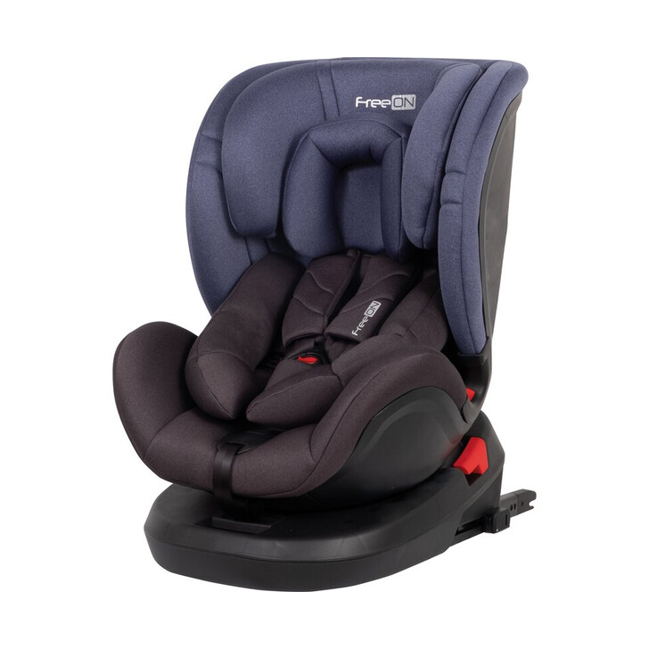 Scaun auto pentru copii, Linus, Pentru grupele de greutate 0-36 Kg, Tehnologie Isofix, Centura Top Tether, Protectie laterala, Rotire 360° grade, Cu pozitie de somn si tetiera reglabila, FreeON, Blue