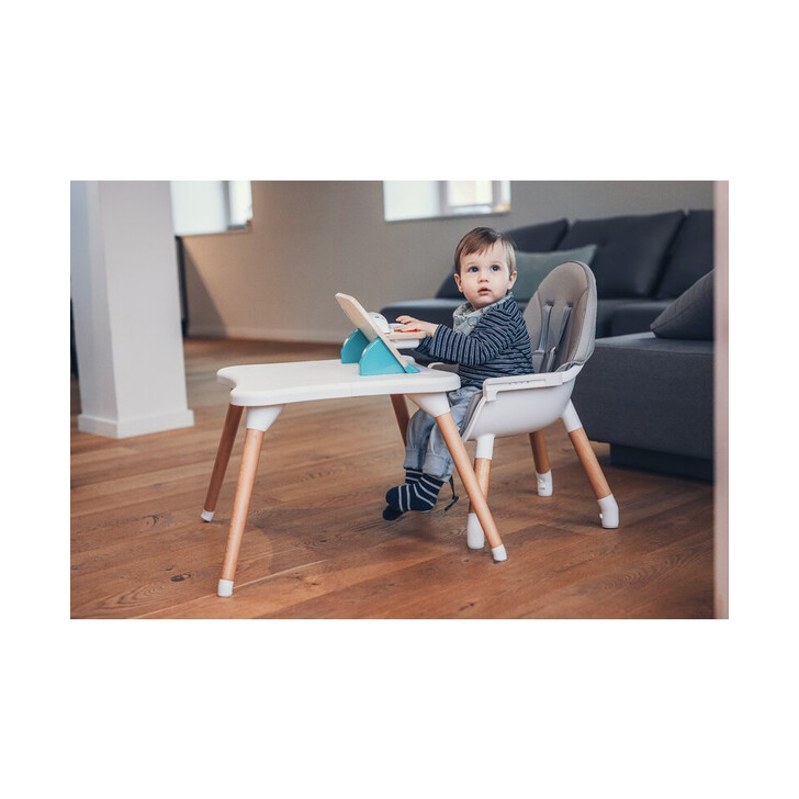 Scaun de masa 3 in 1, Multifunctional, Eos, Cu tavita reglabila si detasabila, FreeON, Grey