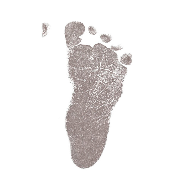 Baby HandPrint - Kit amprente mulaj cu cerneala gri, Pentru manuta si piciorus, Tiny Memories Frame, Non-toxic, 10x15 cm, Alb