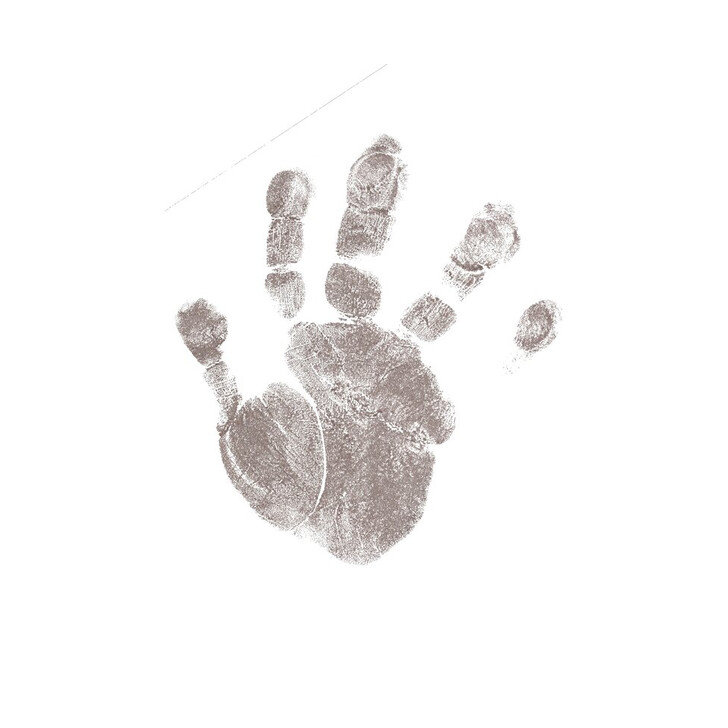 Baby HandPrint - Kit amprente mulaj cu cerneala gri, Pentru manuta si piciorus, Tiny Memories Frame, Non-toxic, 10x15 cm, Alb