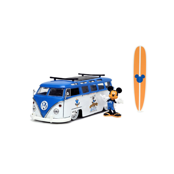 JADA MASINA DIN METAL VOLKSWAGEN T1 BUS SCARA 1 LA 24 SI FIGURINA MICKEY MOUSE