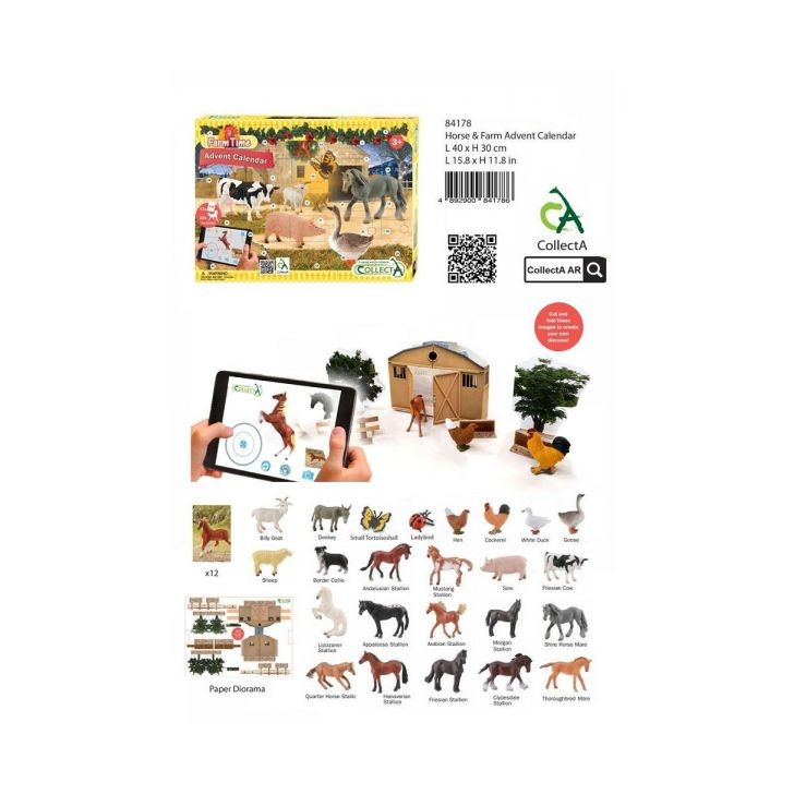 Calendar de Craciun Collecta cu figurine pictate manual Viata la ferma 84178