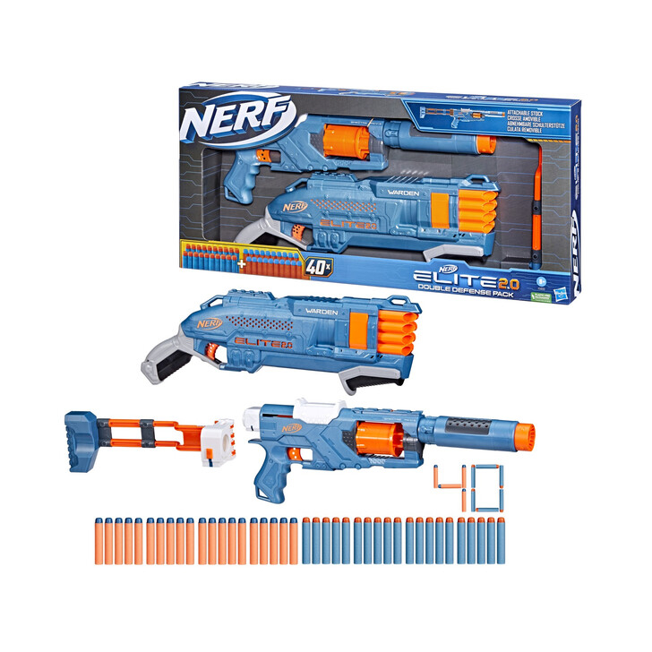 NERF BLASTER SET DUBLE DEFENSE ELITE 2.0