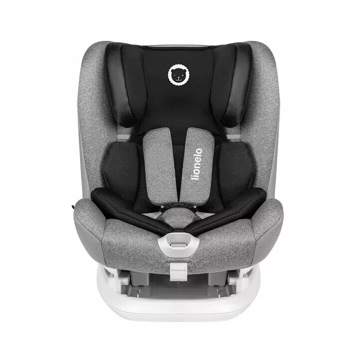 Lionelo - Scaun auto Oliver Stone Spatar reglabil, Protectie laterala, Top Tether, 9-36 Kg, cu Isofix, Gri