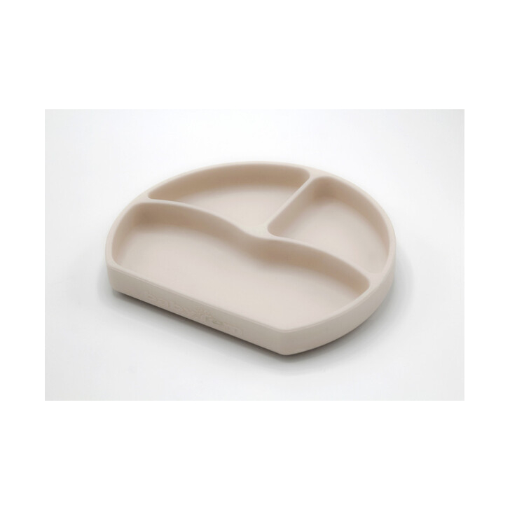 Farfurie din silicon cu 3 compartimente pentru auto-diversificare BabyJem (Culoare: Vernil)