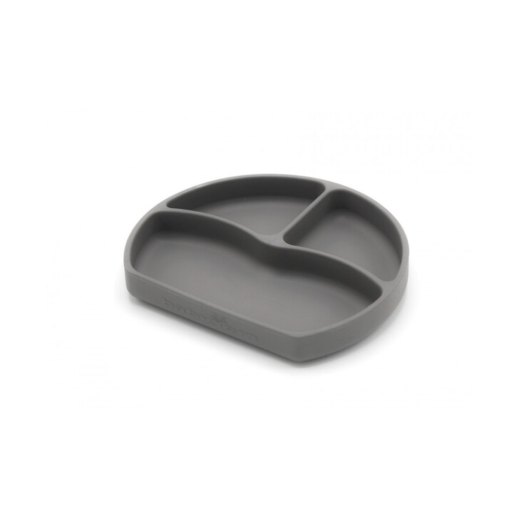 Farfurie din silicon cu 3 compartimente pentru auto-diversificare BabyJem (Culoare: Vernil)