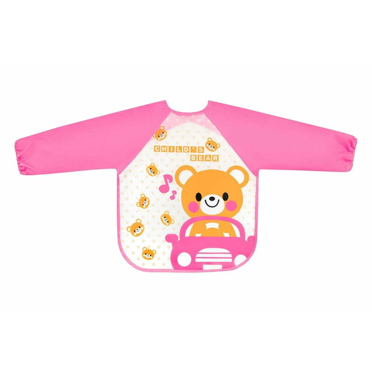 Bocioland - Baveta impermeabila, Cu maneci lungi, Dimensiune 40x35 cm, Bear