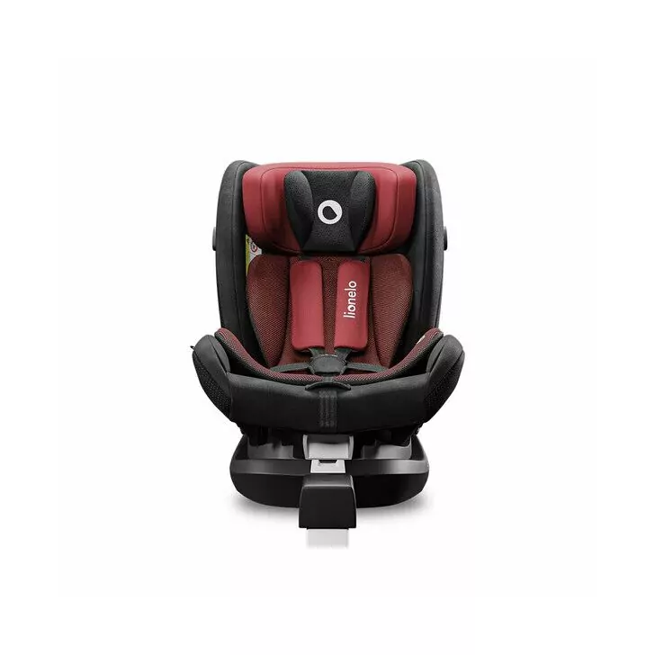 Lionelo - Scaun auto Braam Burgundy Pozitie de somn, Protectie laterala, Rotire 360 grade, 0-36 Kg, cu Isofix, Conform cu standardul european de securitate ECE R44/04, Rosu