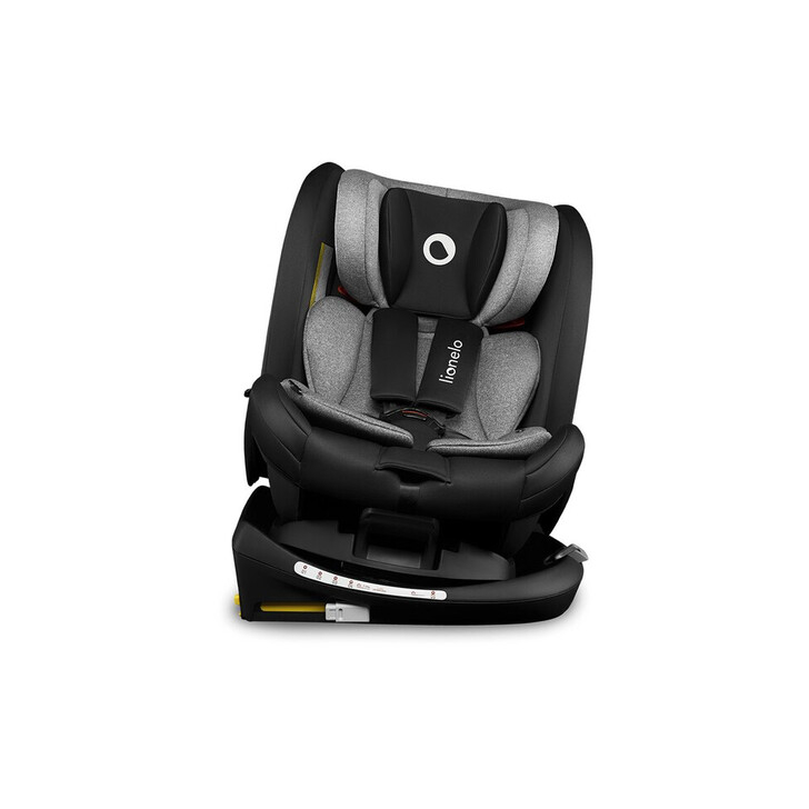 Lionelo - Scaun auto Bastiaan RWF Pozitie de somn, Protectie laterala, Rotire 360 grade, 0-36 Kg, Cu Isofix si Centura Top Tether, Conform cu standardul european de securitate ECE R44/04, Negru