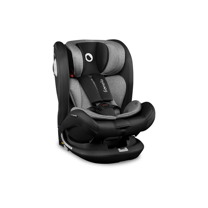 Lionelo - Scaun auto Bastiaan RWF Pozitie de somn, Protectie laterala, Rotire 360 grade, 0-36 Kg, Cu Isofix si Centura Top Tether, Conform cu standardul european de securitate ECE R44/04, Negru