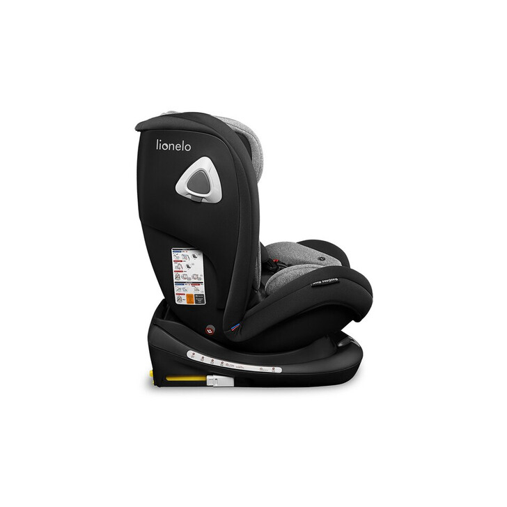 Lionelo - Scaun auto Bastiaan RWF Pozitie de somn, Protectie laterala, Rotire 360 grade, 0-36 Kg, Cu Isofix si Centura Top Tether, Conform cu standardul european de securitate ECE R44/04, Negru
