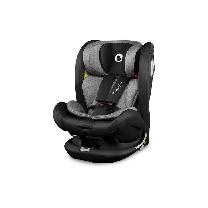 Lionelo - Scaun auto Bastiaan RWF Pozitie de somn, Protectie laterala, Rotire 360 grade, 0-36 Kg, Cu Isofix si Centura Top Tether, Conform cu standardul european de securitate ECE R44/04, Negru