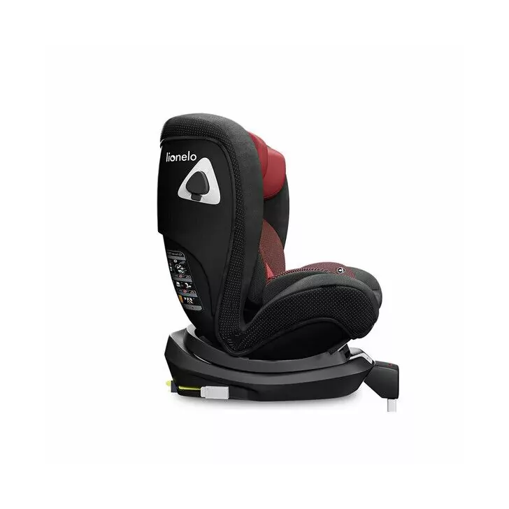 Lionelo - Scaun auto Braam Burgundy Pozitie de somn, Protectie laterala, Rotire 360 grade, 0-36 Kg, cu Isofix, Conform cu standardul european de securitate ECE R44/04, Rosu