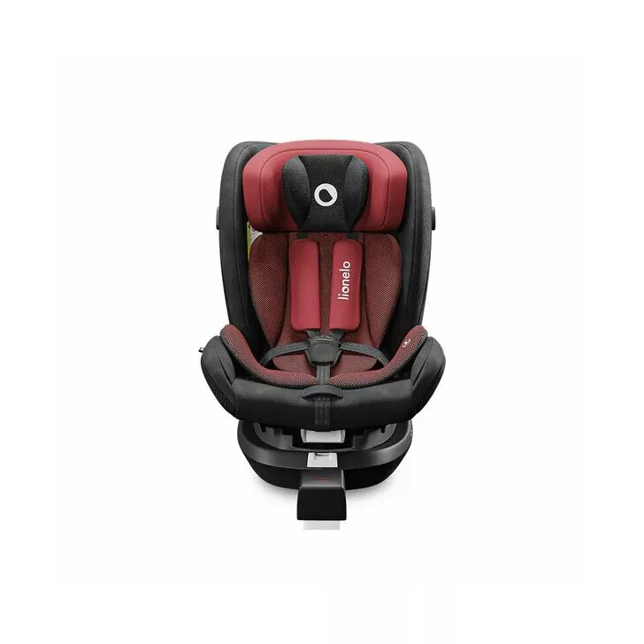 Lionelo - Scaun auto Braam Burgundy Pozitie de somn, Protectie laterala, Rotire 360 grade, 0-36 Kg, cu Isofix, Conform cu standardul european de securitate ECE R44/04, Rosu