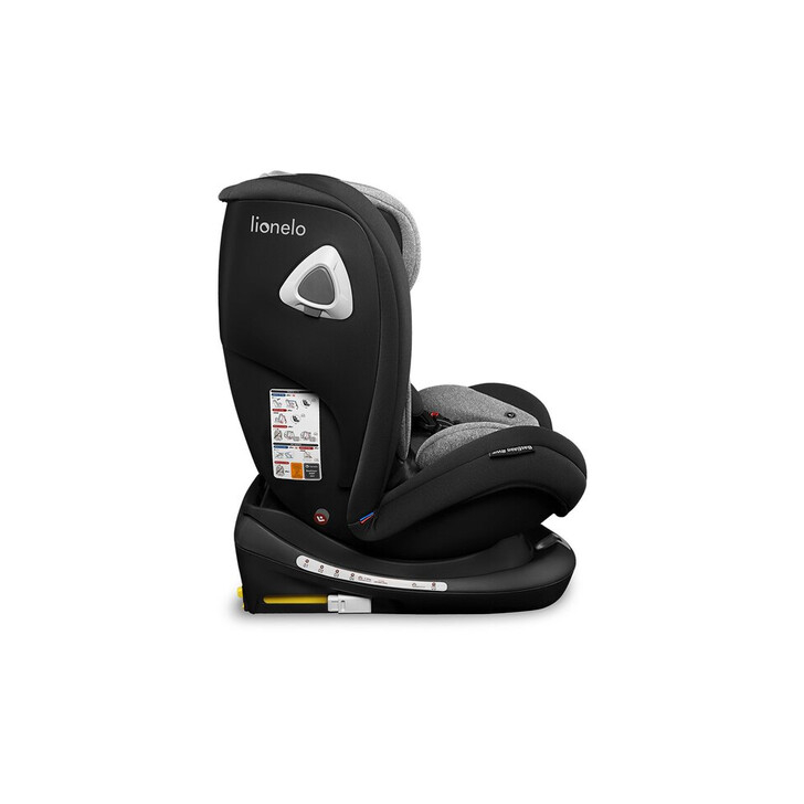 Lionelo - Scaun auto Bastiaan RWF Pozitie de somn, Protectie laterala, Rotire 360 grade, 0-36 Kg, Cu Isofix si Centura Top Tether, Conform cu standardul european de securitate ECE R44/04, Negru