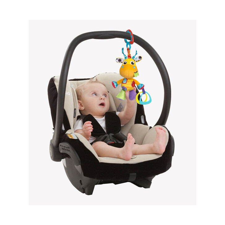 Jucarie pentru carucior, scoica auto si patut, Jerry Giraffe Munchimal, 32 cm, Playgro