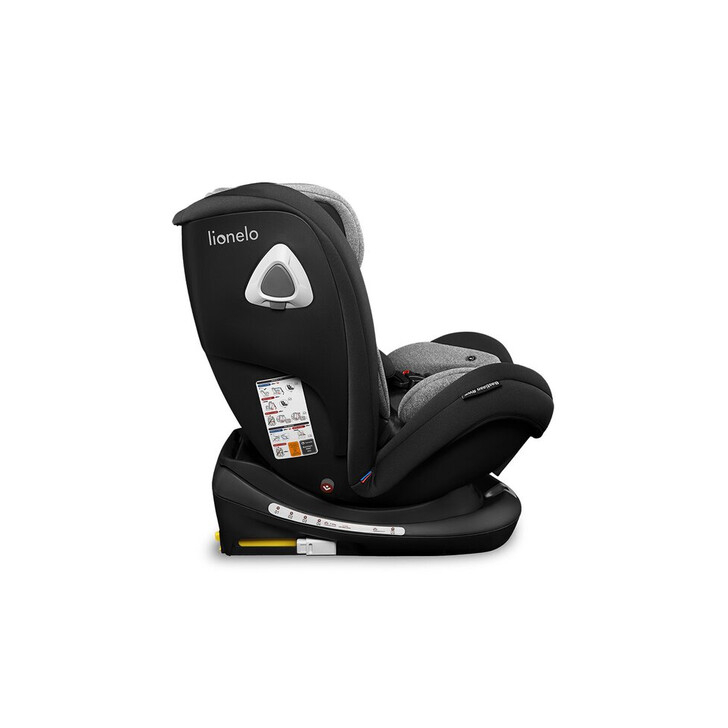 Lionelo - Scaun auto Bastiaan RWF Pozitie de somn, Protectie laterala, Rotire 360 grade, 0-36 Kg, Cu Isofix si Centura Top Tether, Conform cu standardul european de securitate ECE R44/04, Negru