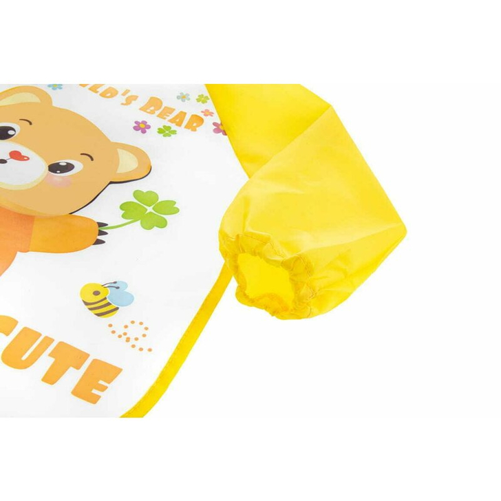 Bocioland - Baveta impermeabila, Cu maneci lungi, Dimensiune 40x35 cm, Bear