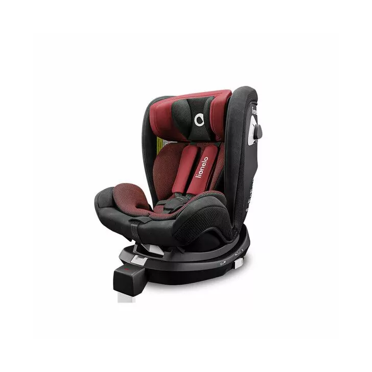 Lionelo - Scaun auto Braam Burgundy Pozitie de somn, Protectie laterala, Rotire 360 grade, 0-36 Kg, cu Isofix, Conform cu standardul european de securitate ECE R44/04, Rosu