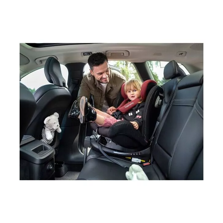 Lionelo - Scaun auto Braam Burgundy Pozitie de somn, Protectie laterala, Rotire 360 grade, 0-36 Kg, cu Isofix, Conform cu standardul european de securitate ECE R44/04, Rosu