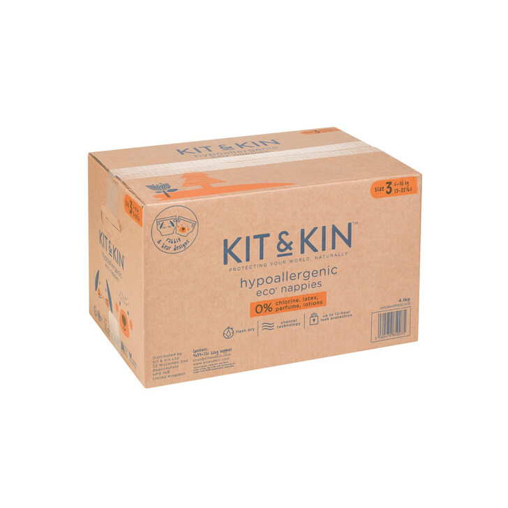 Scutece Hipoalergenice Eco Kit&Kin, Marimea 3, 6-10 kg , 128 buc